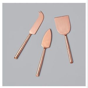 NIB Be Home Copper Cheese Knife Set - Crafted in India by Artisans